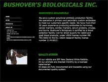 Tablet Screenshot of bushoversbiologicals.com
